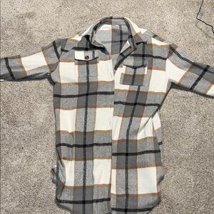 Plaid Button-Up Shacket